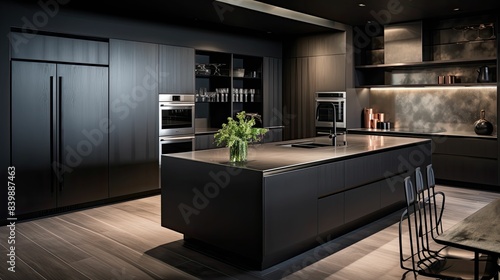 kitchen dark brushed metal