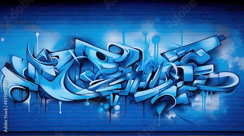 wall blue graffiti