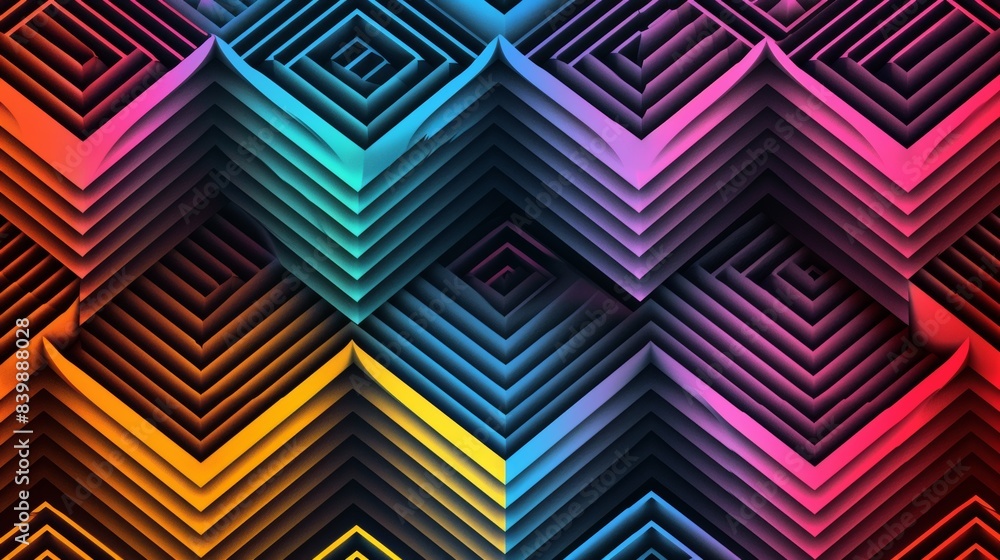 Geometric Pattern with Neon Gradient Colors Geometric Pattern with Neon Gradient Colors