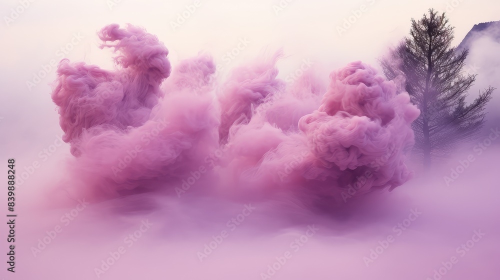 Fototapeta premium scene pink and purple smoke