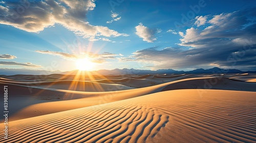 Fototapeta Naklejka Na Ścianę i Meble -  desert sun and blue earth