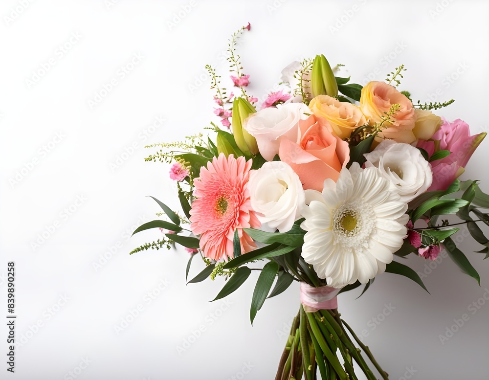various kind of flowers in a white background various kind of flowers in a white background