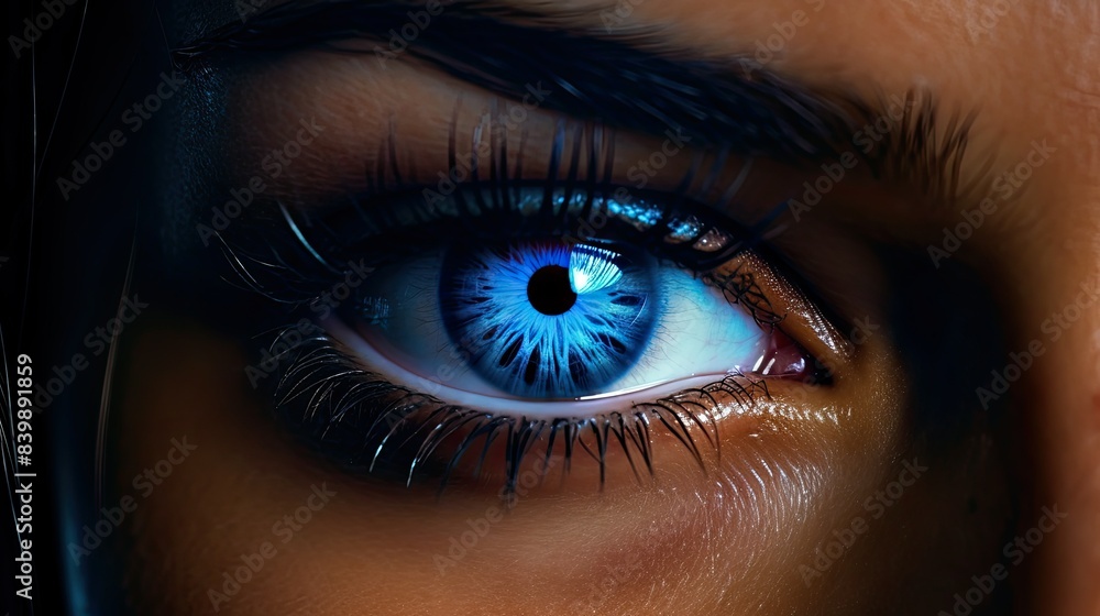 Fototapeta premium photograph blue light eyes