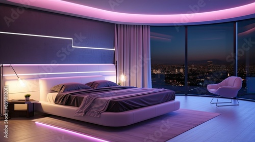 futuristic bedroom lighting