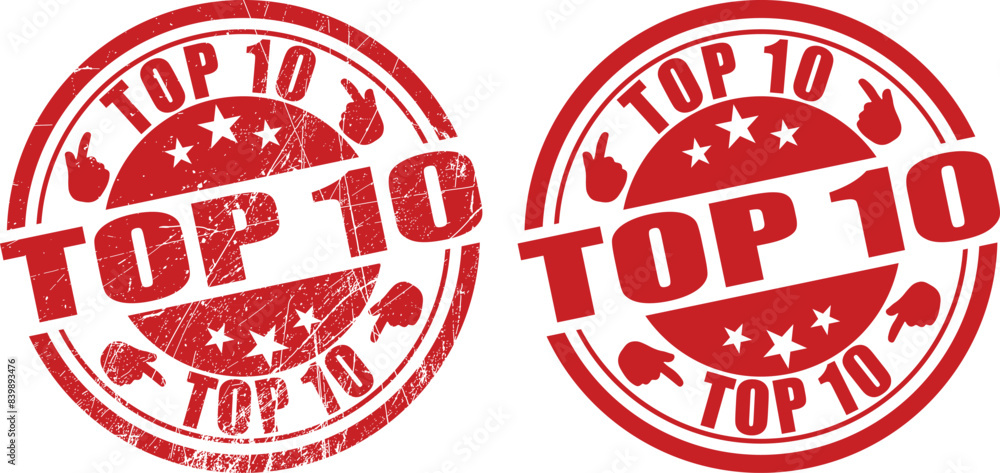 Top 10 retro stamp, seal vector design Top 10 retro stamp, seal vector design