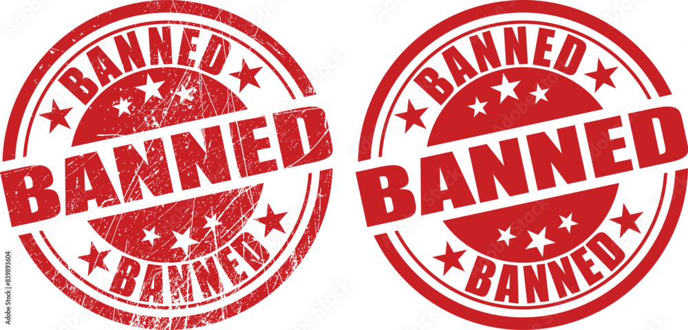 Banned retro stamp, seal vector design Banned retro stamp, seal vector design