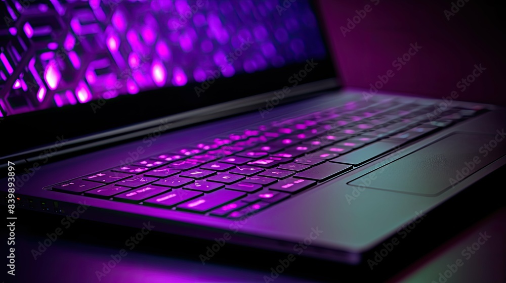 up purple laptop