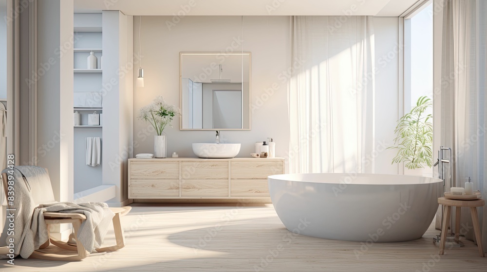 Fototapeta premium serene blurred interior design website