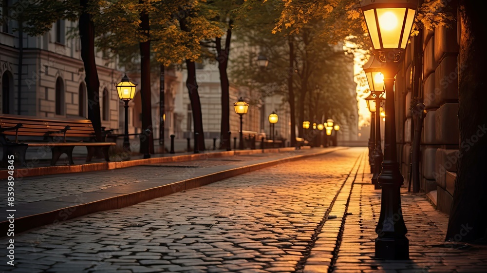 Fototapeta premium streetlamps elegant lights