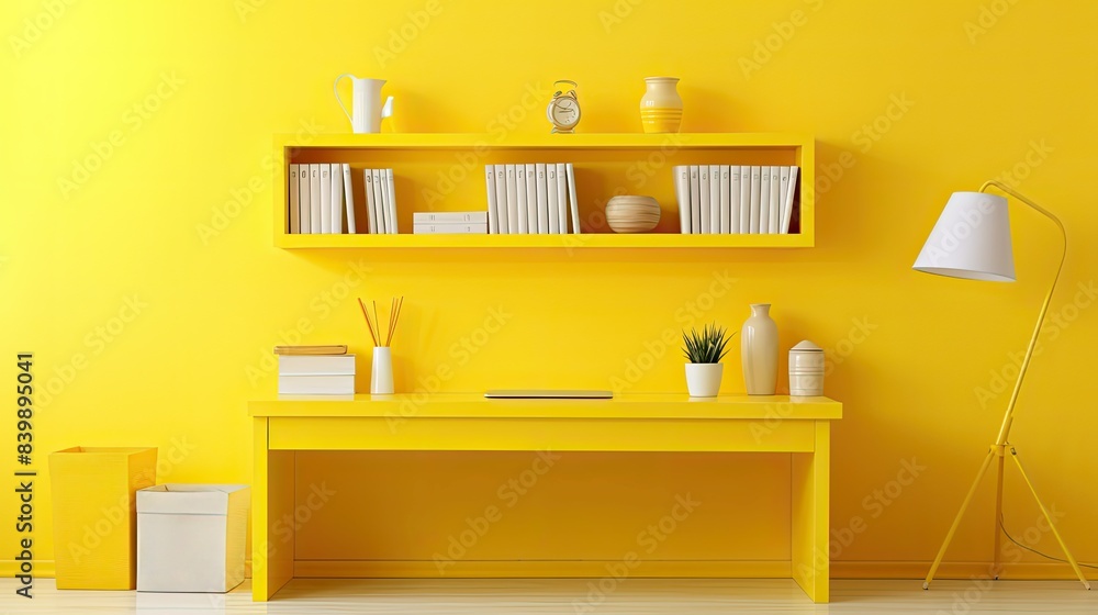 Fototapeta premium lit desk yellow