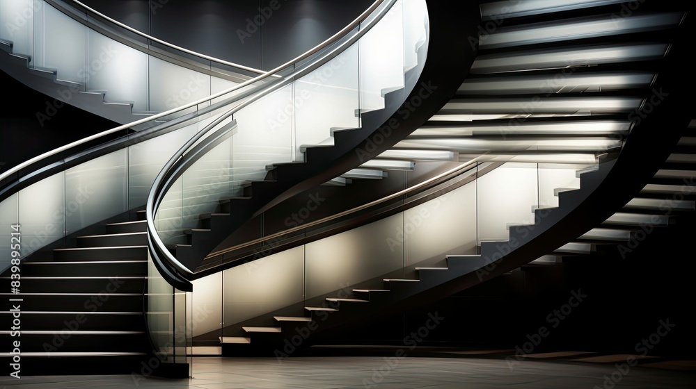 Obraz premium staircase blurred interior building construction