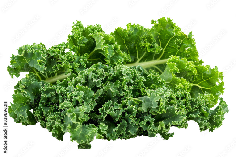 Fototapeta premium Fresh Kale Leaves Isometric on white background