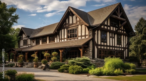 building historic timber frame © vectorwin