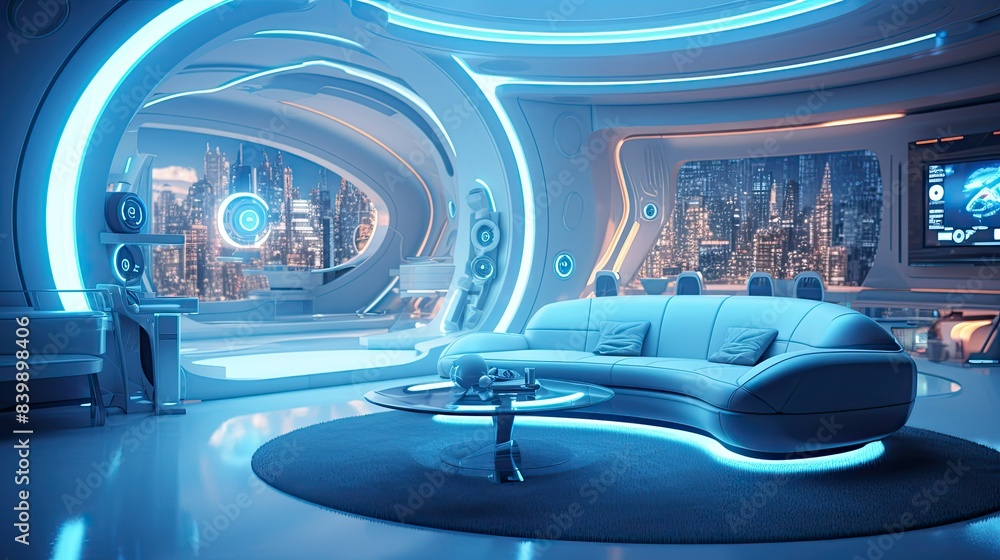 Fototapeta premium holosleek sci fi interior