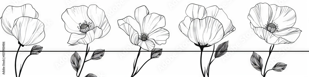 Fototapeta premium Abstract minimalistic Boho Bohemian elements design vector line art with a solid monochromatic background