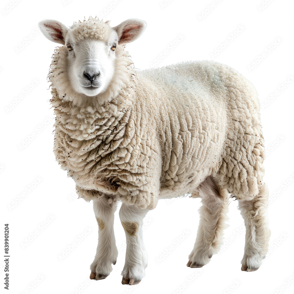 Obraz premium Cute Lamb isolated on a transparent background