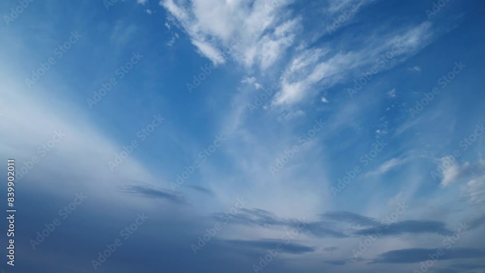 Clouds floating in the sky. The calm slow movement of clouds in the blue sky. Beauty is in nature. Clouds floating in the sky. The calm slow movement of clouds in the blue sky. Beauty is in nature.