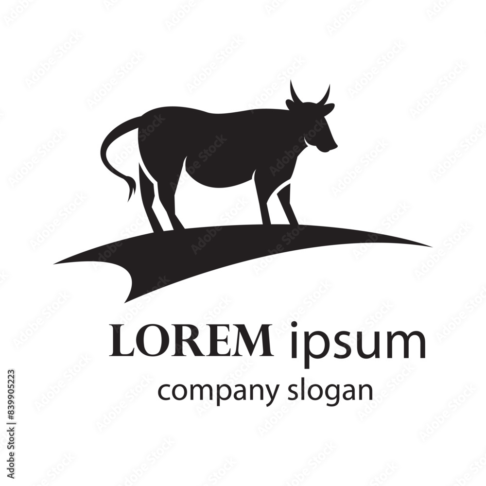 farm and cow milk logo design farm and cow milk logo design