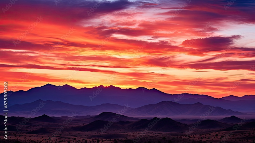 Fototapeta premium sunsilhouette brown mountains