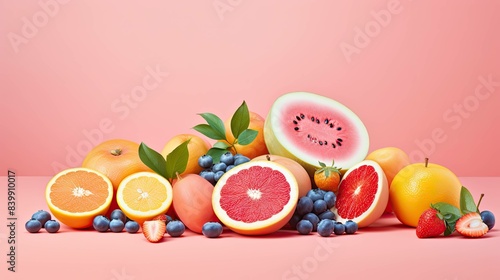 watermel fruit on pastel background photo