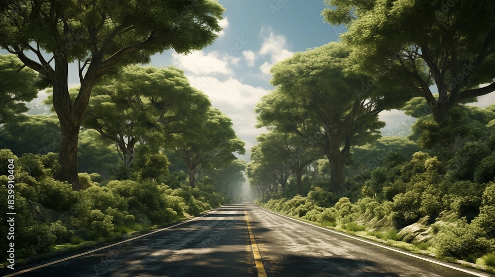 Obraz premium highway through the forest