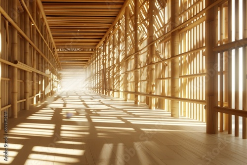 Wallpaper Mural A long room with many bamboo poles Torontodigital.ca