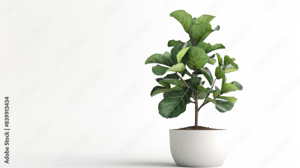 Fiddle leaf fig tree in a large white plant pot Fiddle leaf fig tree in a large white plant pot