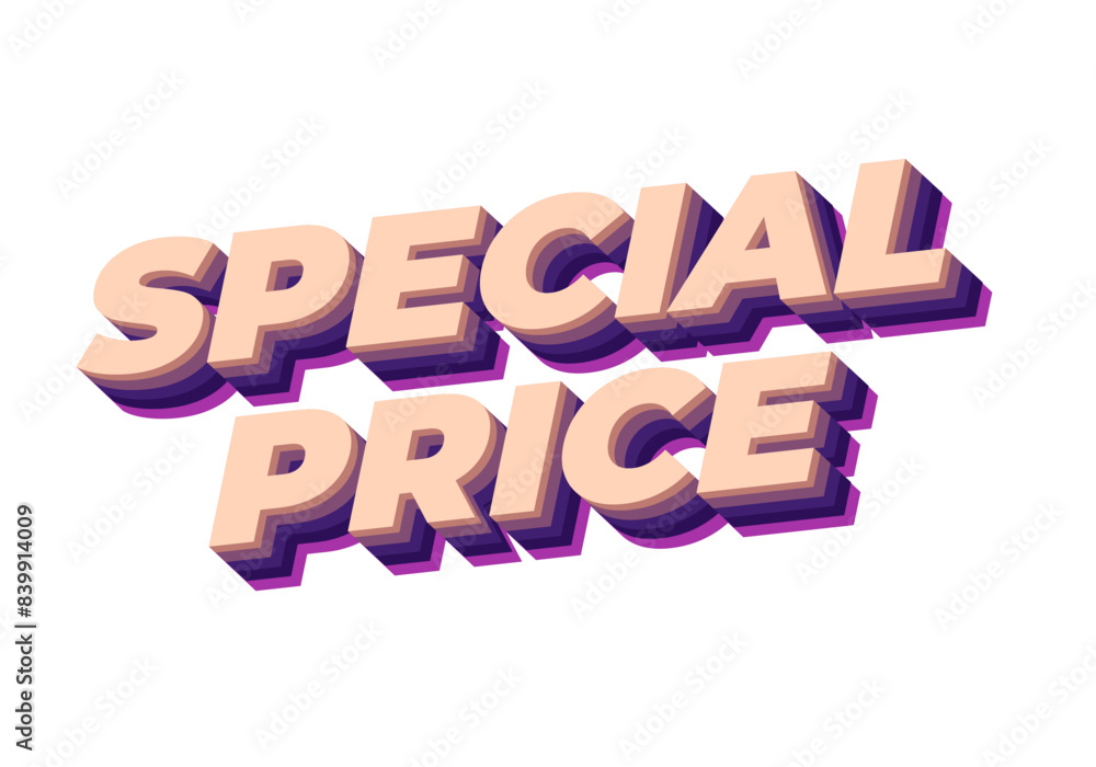 Special price. Text effect in 3D style with good and eye catching colors