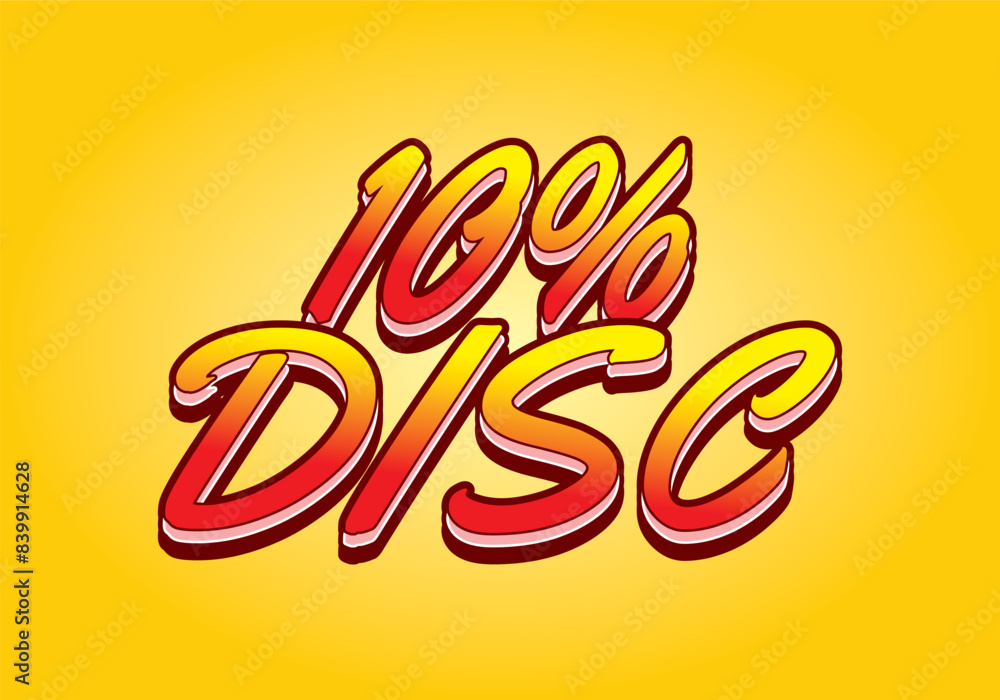 Obraz premium 10 percent discount. Text effect in good colors with 3D style