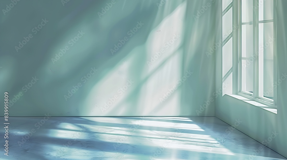 Fototapeta premium Minimal abstract light blue background for product presentation. : Generative AI