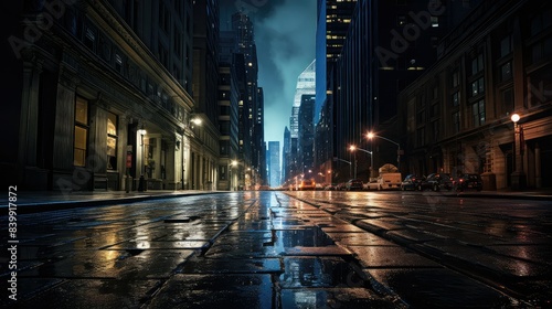 Fototapeta Naklejka Na Ścianę i Meble -  streetlights dark city streets