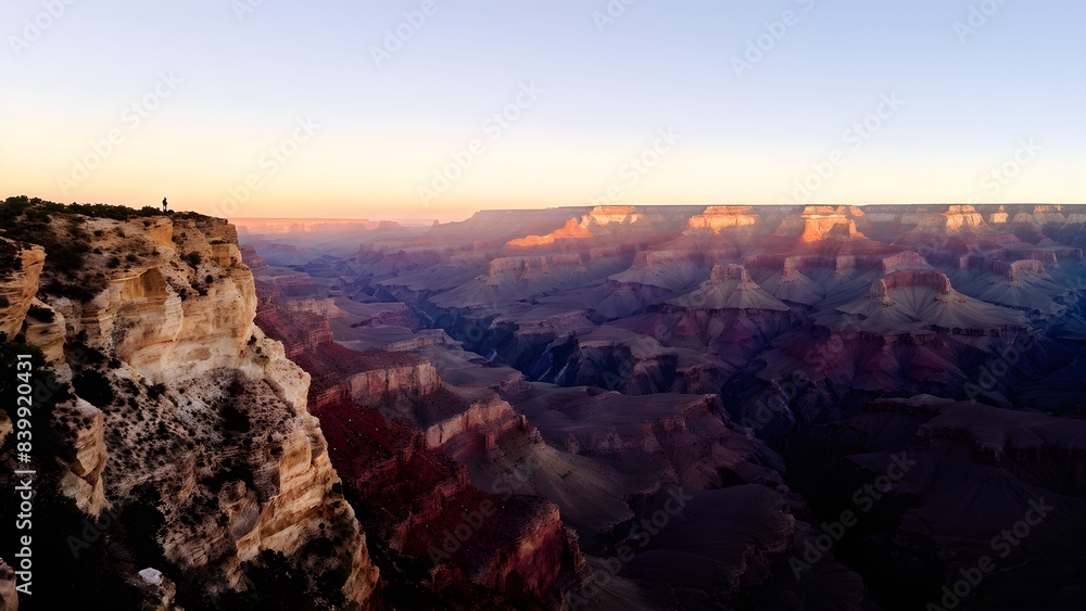sunrise over grand canyon in vibrant colors casting light on overhanging rock formations sunrise over grand canyon in vibrant colors casting light on overhanging rock formations