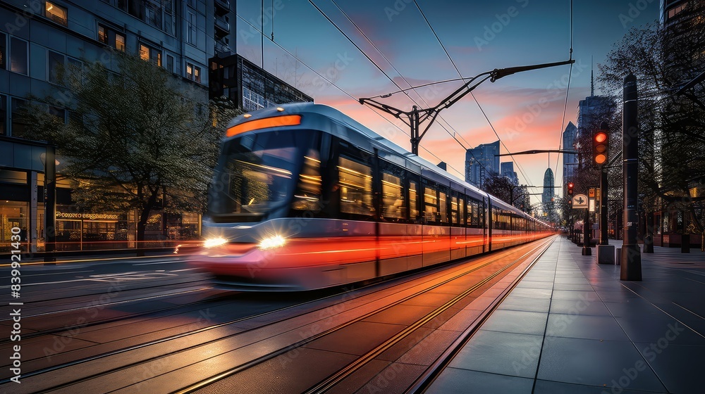 Obraz premium dusk light rails