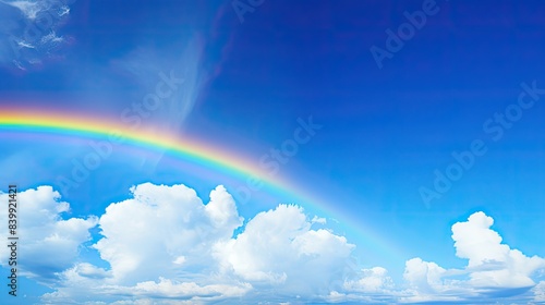 photograph rainbow blue sky