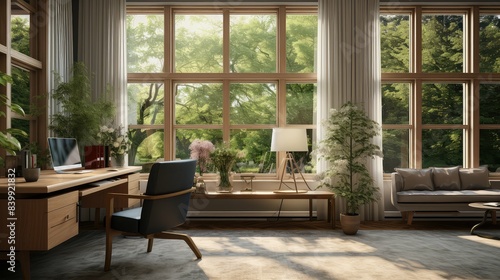elegant office interior windows