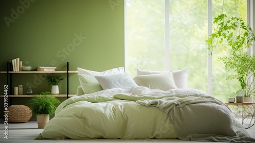 soft blurred green interior