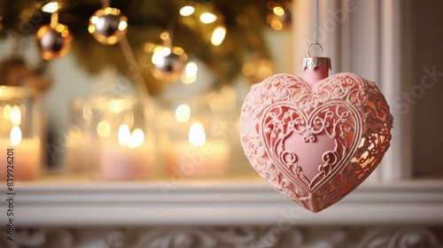 mantel pink christmas ornament photo