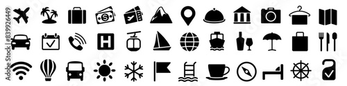 Travel icon. Tourism icon set silhouette.