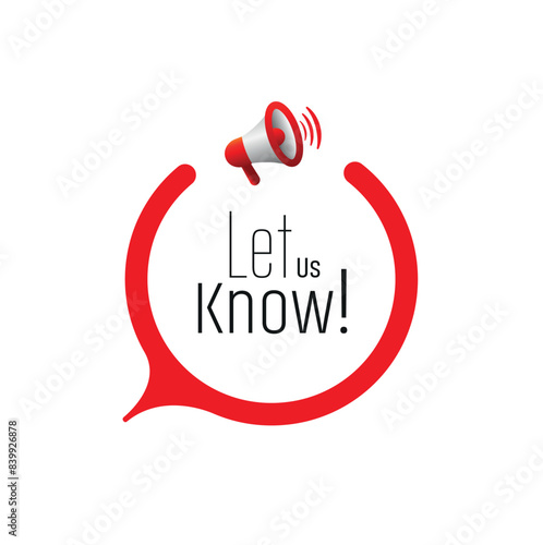 Let Us Know text on white background