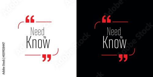 Need To Know text on white background