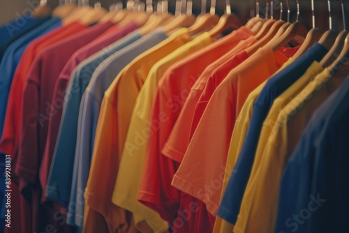 Wallpaper Mural Colorful shirts on rack Torontodigital.ca