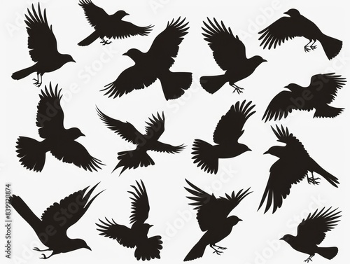 Black bird silhouettes photo