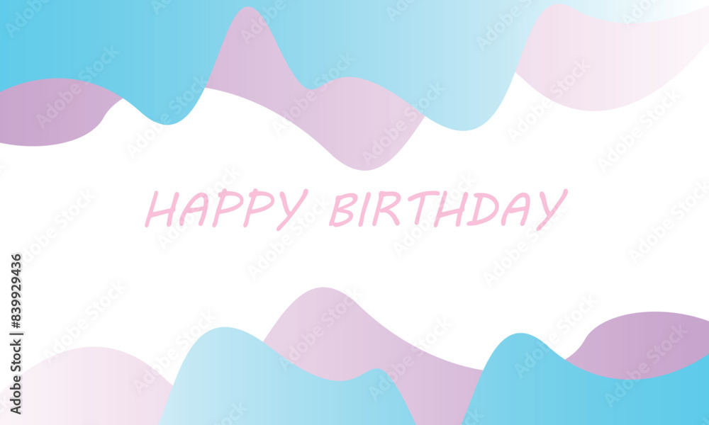 happy birthday background pink blue soft color vector design Stock ...