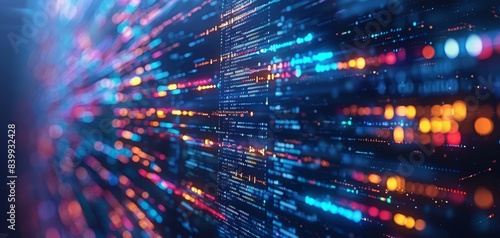 Wallpaper Mural Abstract digital background with vibrant lights and data streams representing technology and modern communication Torontodigital.ca