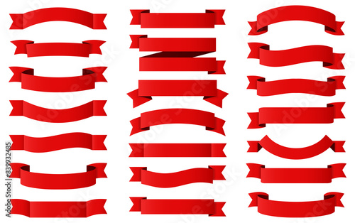 21 Red ribbons, cut out