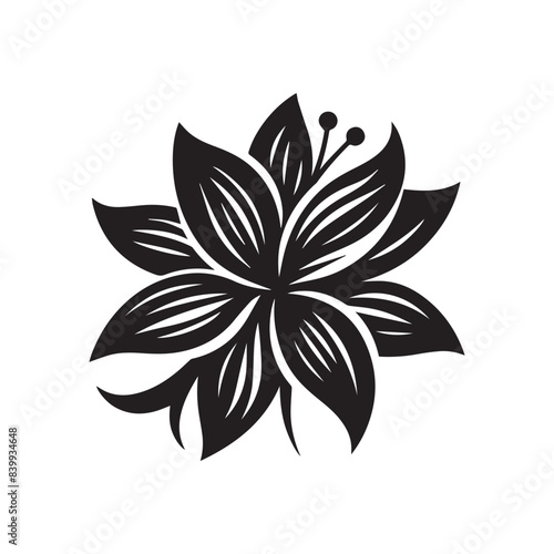 Lotus black vector icon isolated on white background Free Vector © Ekramul