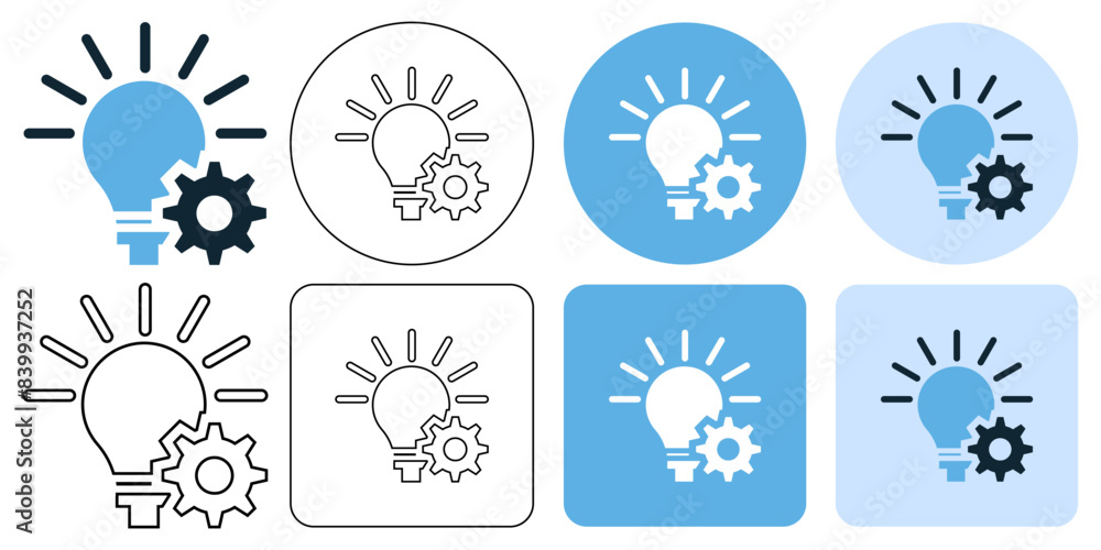 gear and lightbulb concept idea innovation sign icon symbol ui and ux design, glyphs and stroke line icon gear and lightbulb concept idea innovation sign icon symbol ui and ux design, glyphs and stroke line icon