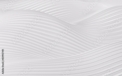 Fototapeta Naklejka Na Ścianę i Meble -  White abstract curve background, 3d rendering.