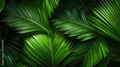 green leaves coconut background