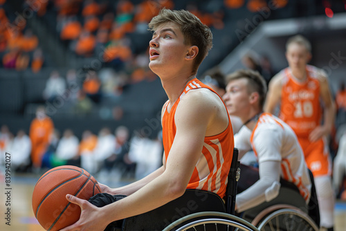 Intense Wheelchair Basketball Game